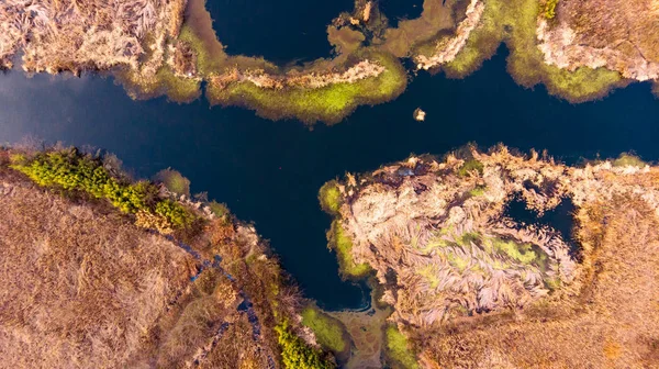Letecký Pohled Krajinu Přírody Lesy Jezery — Stock fotografie zdarma