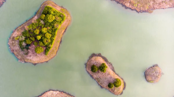 Letecký Pohled Krajinu Přírody Lesy Jezery — Stock fotografie