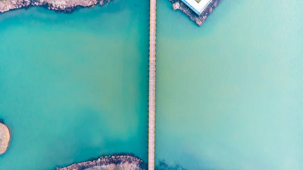 Vista Aérea Bela Água Lago Azul — Fotografia de Stock Grátis