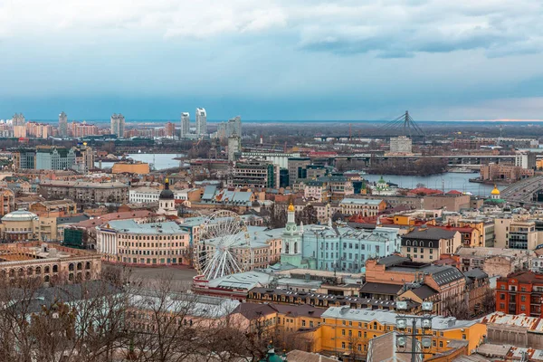 Luftaufnahme Der Stadt Bei Trübem Grauen Tag — Stockfoto