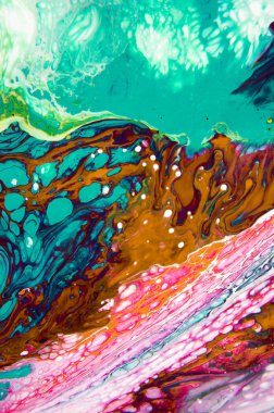 Akrilik, boya, soyut. Tabloya yakın çekim. Renkli soyut resim arkaplanı. Yüksek desenli yağlı boya. Yüksek kalite detaylar. Mermer. Mermer dokusu. Boya sıçraması. Renkli sıvı