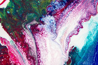 Akrilik, boya, soyut. Tabloya yakın çekim. Renkli soyut resim arkaplanı. Yüksek desenli yağlı boya. Yüksek kalite detaylar. Mermer. Mermer dokusu. Boya sıçraması. Renkli sıvı