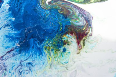Akrilik, boya, soyut. Tabloya yakın çekim. Renkli soyut resim arkaplanı. Yüksek desenli yağlı boya. Yüksek kalite detaylar. Mermer. Mermer dokusu. Boya sıçraması. Renkli sıvı
