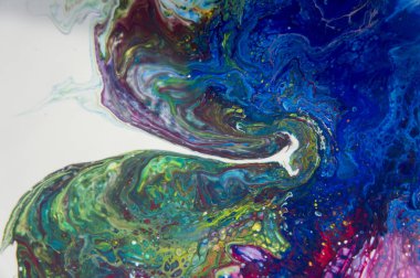 Akrilik, boya, soyut. Tabloya yakın çekim. Renkli soyut resim arkaplanı. Yüksek desenli yağlı boya. Yüksek kalite detaylar. Mermer. Mermer dokusu. Boya sıçraması. Renkli sıvı