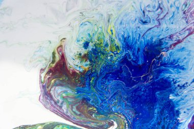 Akrilik, boya, soyut. Tabloya yakın çekim. Renkli soyut resim arkaplanı. Yüksek desenli yağlı boya. Yüksek kalite detaylar. Mermer. Mermer dokusu. Boya sıçraması. Renkli sıvı