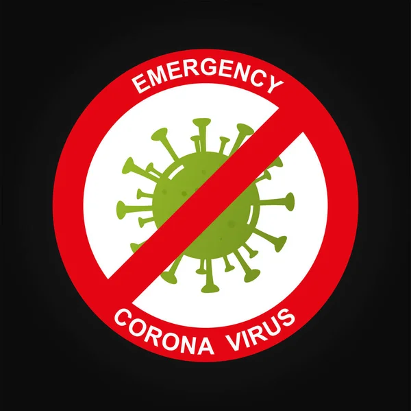 Virus Corona 2019 Ncov Bactérie Corona Maladie Intérieur Signe Arrêt — Image vectorielle