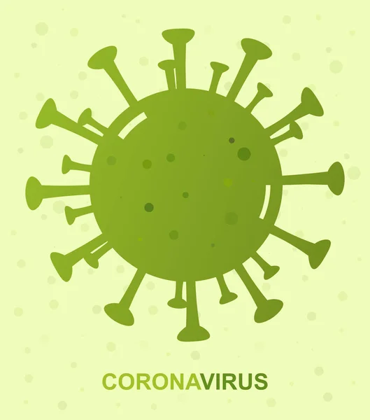 コロナウイルス 2019 Ncv 緑のコロナ病菌とコロナウイルスの碑文 — ストックベクタ