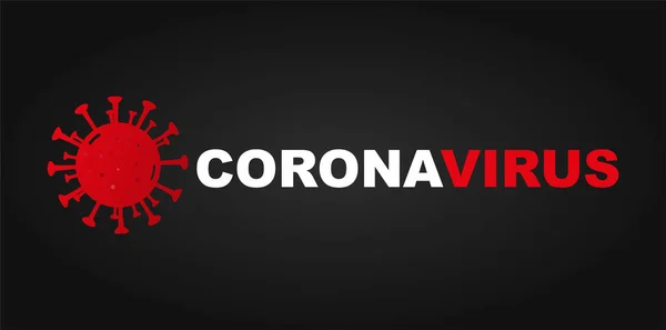 Virus Corona 2019 Ncov Maladie Virus Rouge Texte Blanc Virus — Image vectorielle