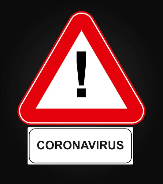 Corona Virus 2019 Ncov Varningsskylt Och Den Coronavirustexten — Stock vektor