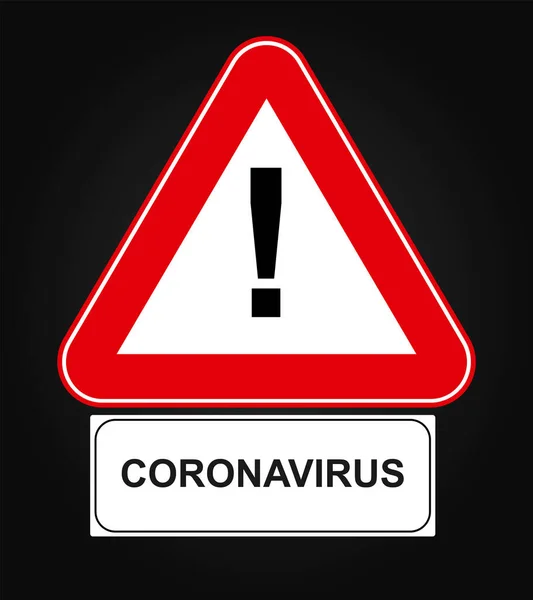 Corona Virüsü, (2019-ncov). Uyarı işareti ve altında korona virüsü metni