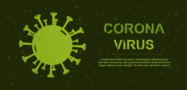 Virus Corona Chine Wuhan 2019 Ncov Bactérie Couronne Verte Inscription — Image vectorielle