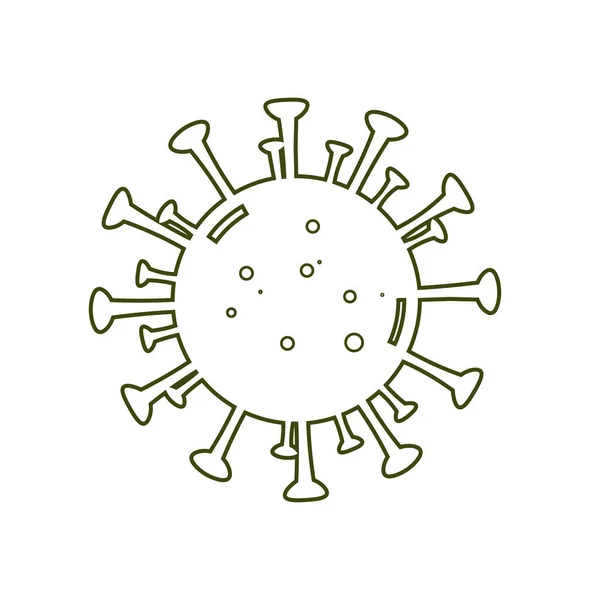 Icône Virus Logo Design Simple Avec Seulement Bordure Isolé Sur — Image vectorielle