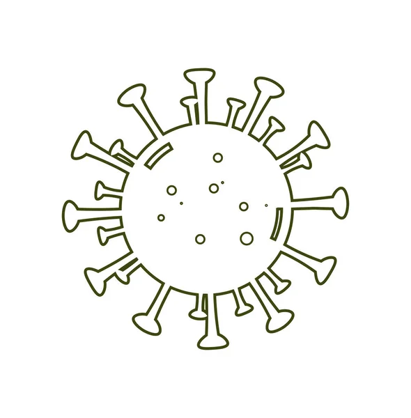 ウイルスのアイコン 境界だけのシンプルなデザイン 白い背景に隔離された — ストックベクタ