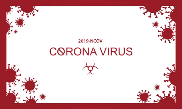 コロナウイルス Covid ウイルスや危険アイコン 創造的なヘッダーデザインのバナー — ストックベクタ