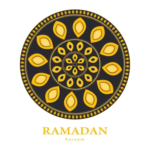 ラマダーンの挨拶テンプレート イスラム教徒 アラビア語 イスラム教の装飾 シームレスなパターン インドの曼荼羅線の装飾 ベクターイラスト — ストックベクタ