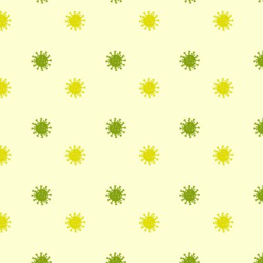 Beyaz arka planda virüs işareti ve şırınga enjeksiyon ikonu deseni. Vektör