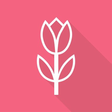 Uzun gölgeli lale. Vektör illüstrasyonu