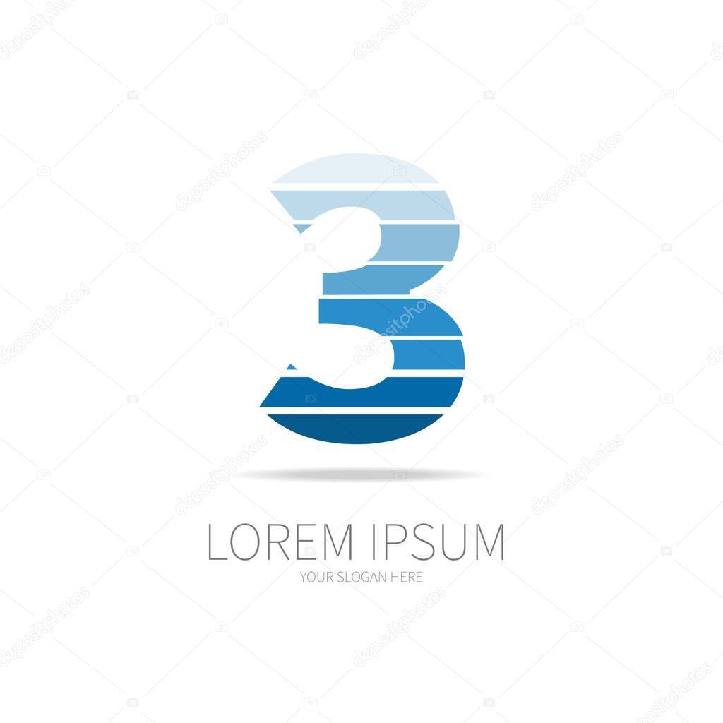 Number 3 logo design