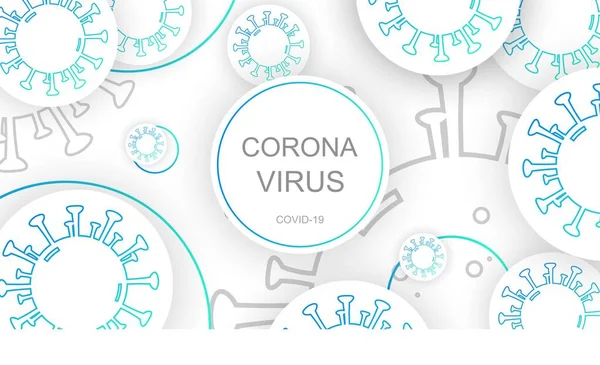 Virus Corona 2019 Ncov Bactérie Corona Inscription Virus Corona Illustration — Image vectorielle