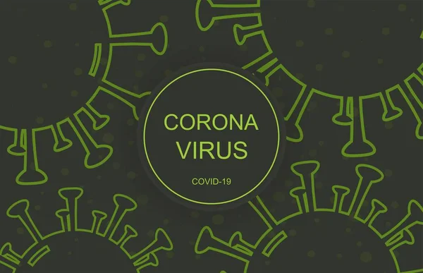 Virus Corona Covid Bactérie Corona Inscription Virus Corona Illustration Vectorielle — Image vectorielle