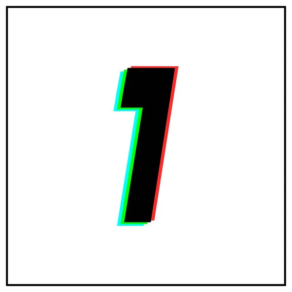 Nummer Ein Vektor Mit Logo Dynamisch Zweifarbig Zahlenschatten Rot Grün — Stockvektor