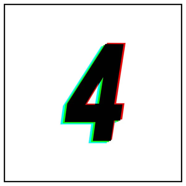 Logo Dynamic Split Color Shadow Number Red Green Blue Black — 스톡 벡터