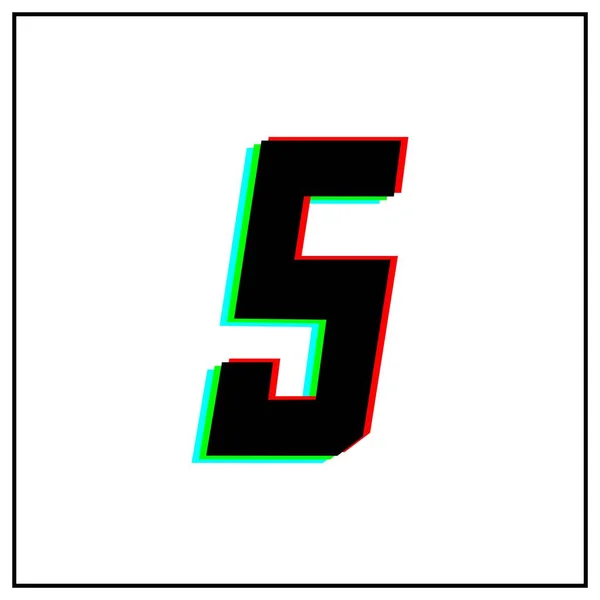 Logo Dynamic Split Color Shadow Number Red Green Blue Black — 스톡 벡터