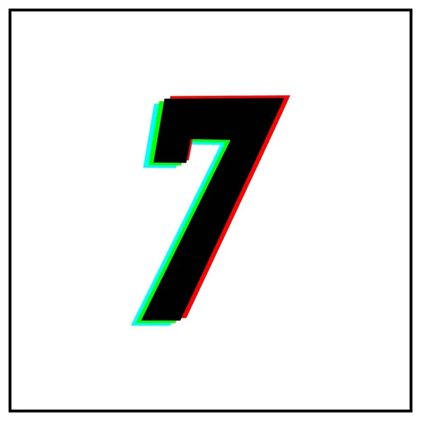 Logo Dynamic Split Color Shadow Number Red Green Blue Black — 스톡 벡터