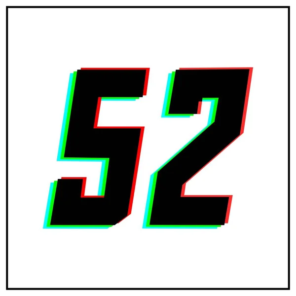 Logo Dynamic Split Color Shadow Number Red Green Blue Black — 스톡 벡터