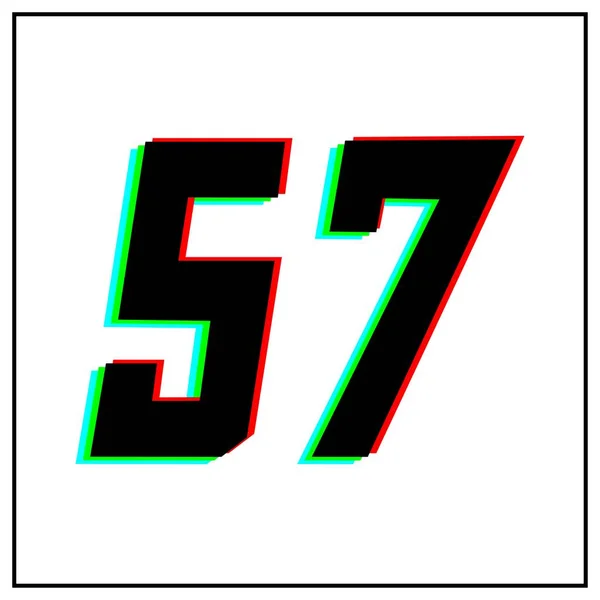 Logo Dynamic Split Color Shadow Number Red Green Blue Black — 스톡 벡터