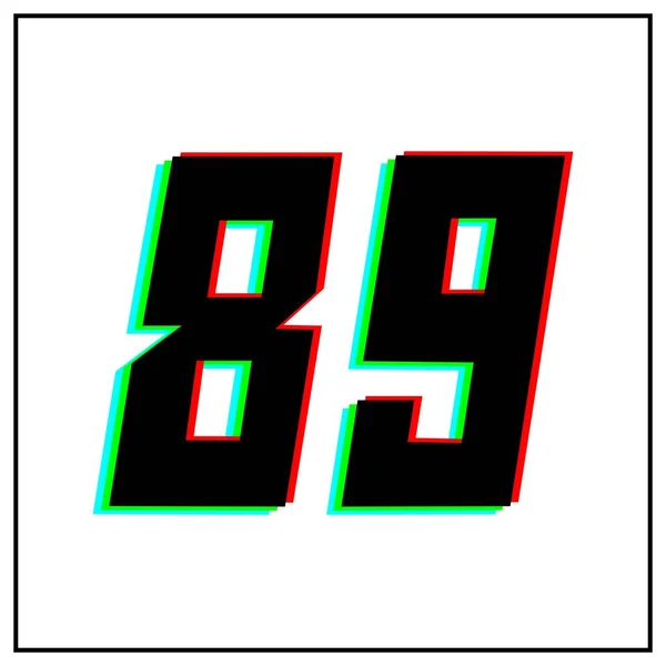 Logo Dynamic Split Color Shadow Number Red Green Blue Black — 스톡 벡터