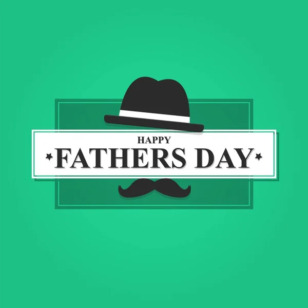 Happy Fathers Day Modèle Coloral Avec Moustache Chapeau Cravate Illustration — Image vectorielle