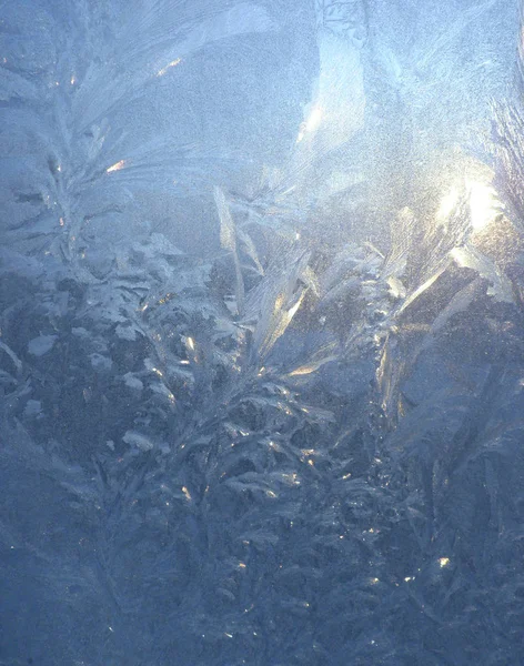 Silberner Winter Hintergrund mit Frostmuster — Stockfoto