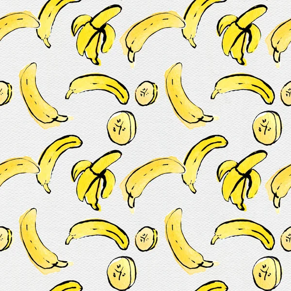 Padrão sem costura de banana na textura do papel — Fotografia de Stock