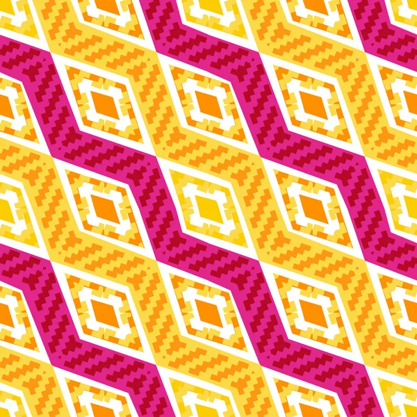 Patrón geométrico africano diagonal amarillo y blanco — Vector de stock