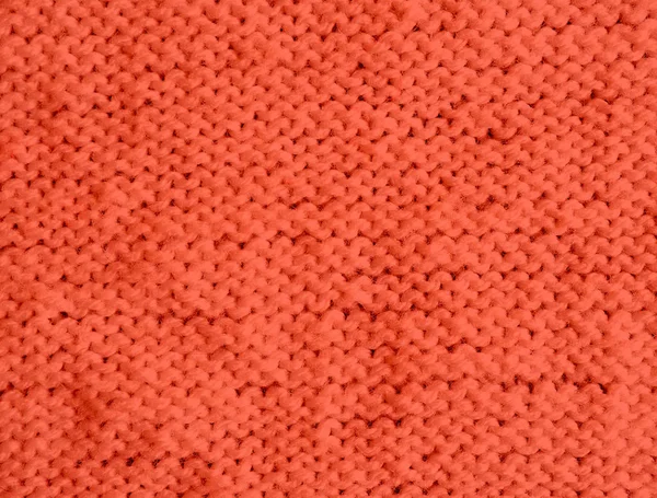 Textura Suéter Lana Punto Teñido Coral Vivo Concepto Color Del — Foto de Stock