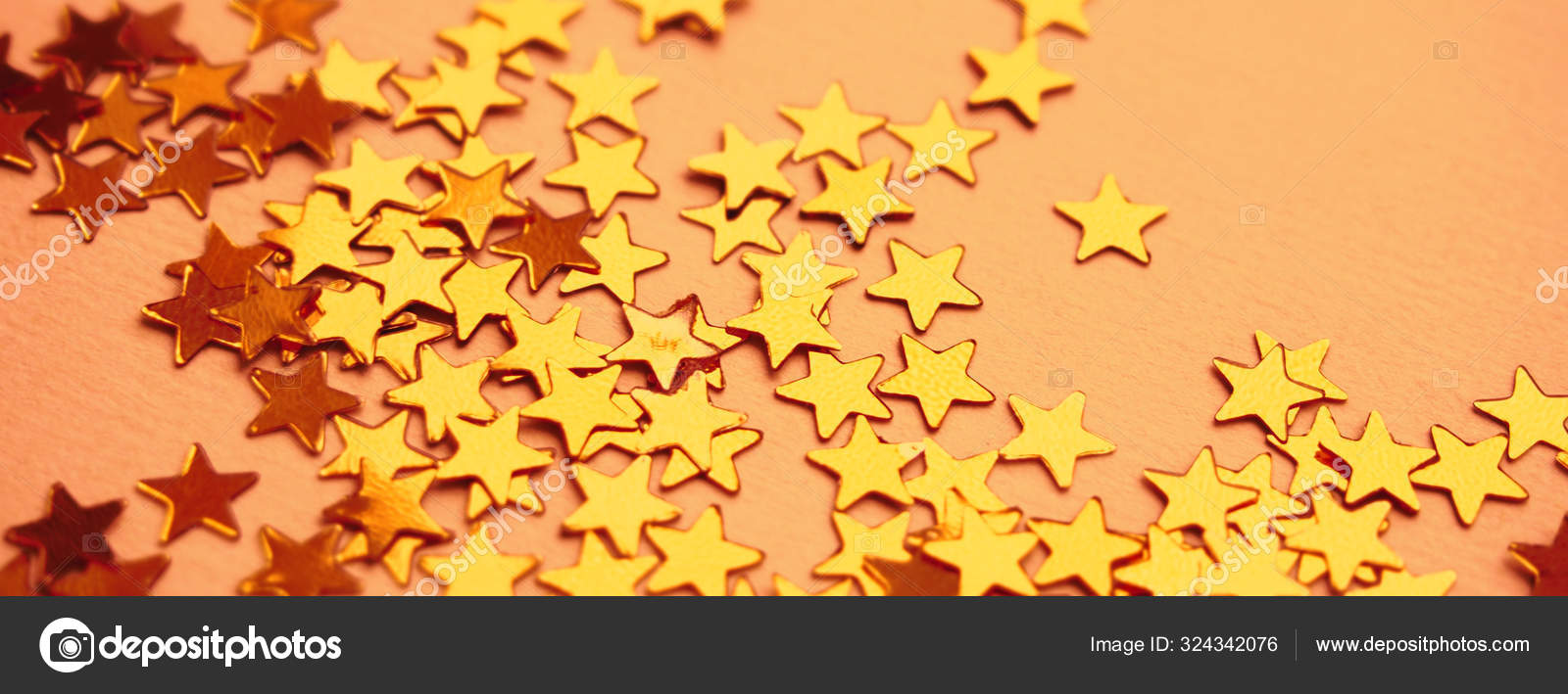 Yellow Orange Glitter Background with Stars Stock Image - Image of