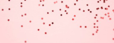 Altın yıldız, pembe arka plan glitter