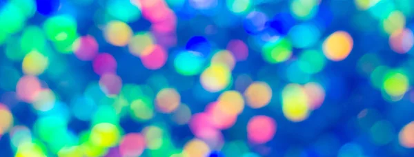 Tatil renkli bokeh mavi ışık arkaplanı — Stok fotoğraf