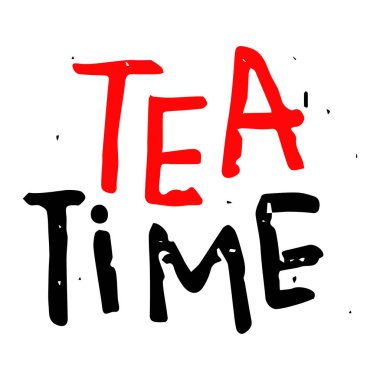 Çay saati - elle çizilmiş yazı.