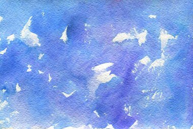 Soyut mavi boyalı suluboya dokusu