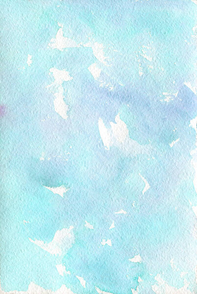 Abstract sky blue painted watercolor texture