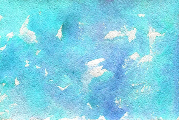 Texture d'aquarelle peinte en bleu ciel abstrait — Photo