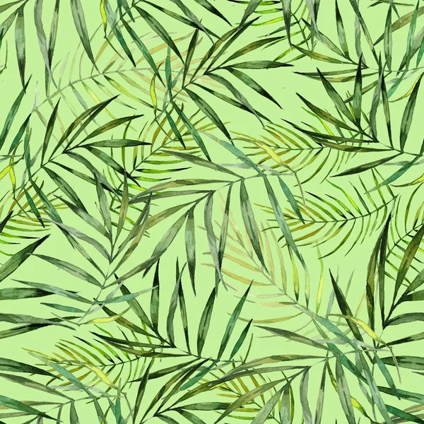bamboo tropics exotic watercolor pattern hand-drawn seamless