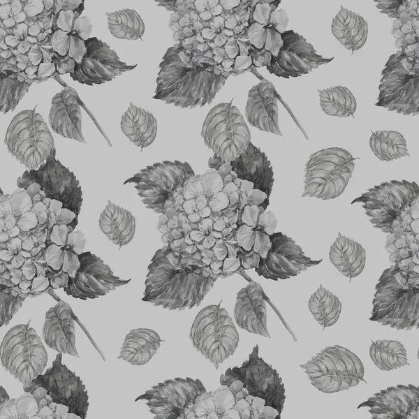 水仙花设置植物植物学图案无缝印花纺织品水彩画背景 — 图库照片