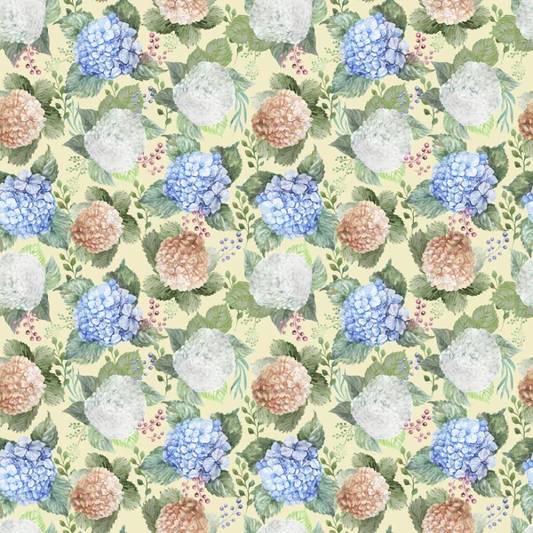 Ortanca beyaz pembe çiçek deseni dikişsiz suluboya baskı tekstil el yapımı çerçeve arka plan çiçek açan bahar el yapımı çerçeve tebrik kartı etiketi çiçek açan bahar tebrik kartı