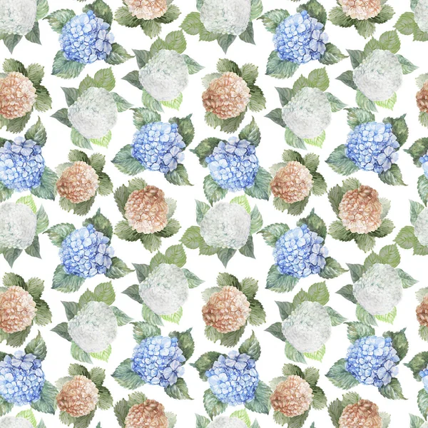 Ortanca beyaz pembe çiçek deseni dikişsiz suluboya baskı tekstil el yapımı çerçeve arka plan çiçek açan bahar el yapımı çerçeve tebrik kartı etiketi çiçek açan bahar tebrik kartı