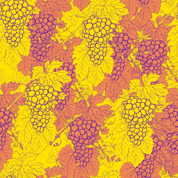 Grapes bunch leaves branch graphic pattern seamless label logo print textile background fruit juice wine vintag