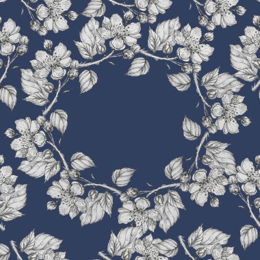 Çiçek desensiz böğürtlen bahçesi üzümü grafikleri el çizimi ağaç çiçekleri bahar bitkileri botanik tebrikler bayramlar 