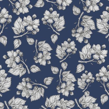 Çiçek desensiz böğürtlen bahçesi üzümü grafikleri el çizimi ağaç çiçekleri bahar bitkileri botanik tebrikler bayramlar 